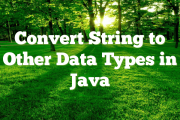 Convert String to Other Data Types in Java