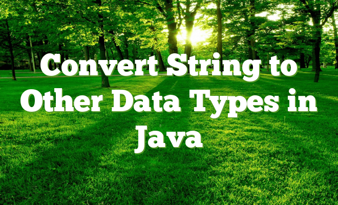 Convert String to Other Data Types in Java